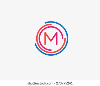 Abstract Letter M Logo Design Template. Colorful Creative Sign. Universal Vector Icon.