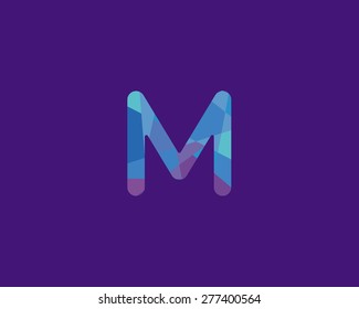 Abstract letter M logo design template. Colorful creative sign. Universal vector icon.