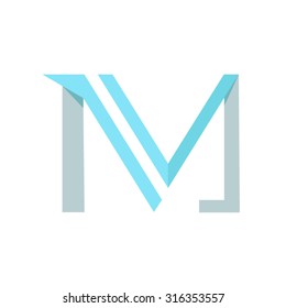 Abstract letter M  logo design template. Colorful creative sign. Vector icon.
