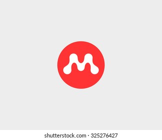 Abstract letter M logo design template. Round creative sign. Universal vector icon.