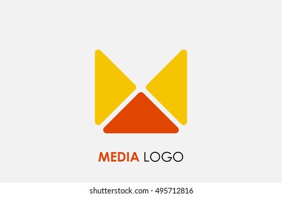 Abstract letter M logo design template. Colorful hexagon creative sign. Universal vector icon. Media logo