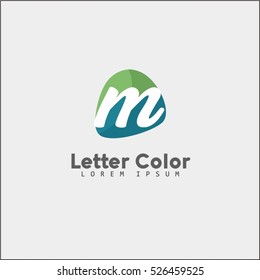 Abstract letter M logo design template. Colorful bubble creative sign.