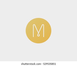 Abstract Letter M Logo Design. Line Vector Monogram