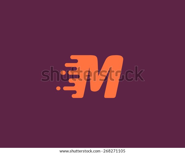 Abstract letter M logo design template.  Dynamic\
vector unusual font. Universal fast speed fire moving water quick\
energy drop icon.