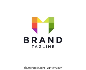 Abstract Letter M Logo. Flat Vector Logo Design Template Element
