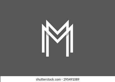 Abstract letter M logo, icon design template. Corporate, identity, company, brand, branding, logotype. Clean, modern and elegant style