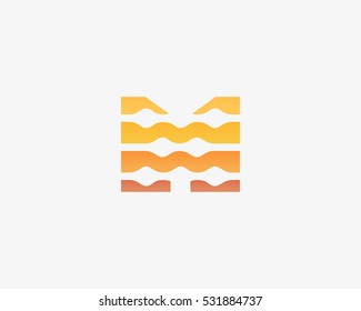 Abstract letter M logo icon vector design. Universal colorful biotechnology molecule atom dna chip symbol. Medicine, science, technology, laboratory, electronics logotype.