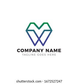 Abstrakter Buchstabe M Logo-Vorlage. Konzept des Diamanten-Logos Vektorillustration Illustration eps.10