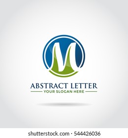 Abstract Letter M logo template design. blue and green color. vector illustrator eps.10