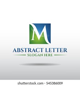 Abstract letter M logo template. green and blue. business, company, corporate. vector illustrator eps.10