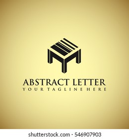 Abstract letter M logo template. table and barcode concept. luxury color background. vector illustrator eps.10