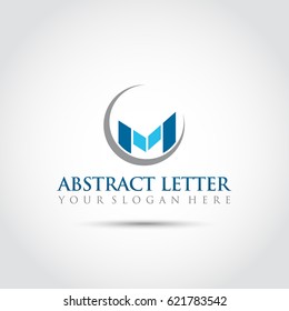 Abstract Letter M Logo Template. Vector Illustrator Eps.10
