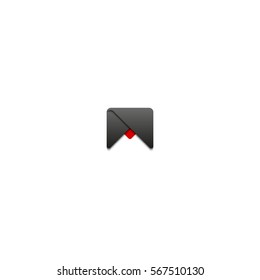 Abstract letter M logo, typography design element template gray triangles geometric shape business card emblem, creative technology icon mockup