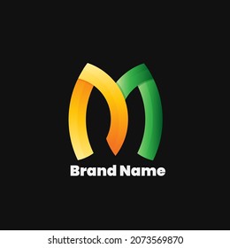 diseño vectorial del logotipo M de letra abstracta. logotipo general de la empresa 