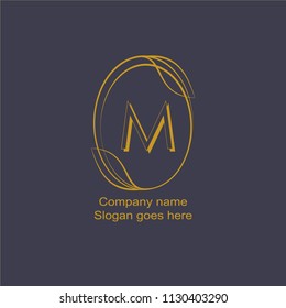 Abstract letter M logotype. Modern logo idea sign. Vintage can be used for office, agency, brand, business card, restaurant, boutique, hotel. Vector illustration.