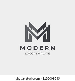 Abstract letter M logotype. Modern logo idea sign. Universal emblem vector icon.