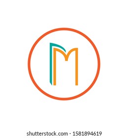 Abstract letter M logotype. Modern logo idea sign