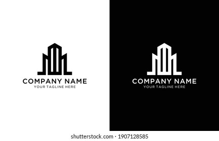 Abstract letter M logotype. Modern logo idea sign. Universal emblem vector icon.