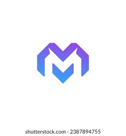 Abstract letter M logotype. Modern logo idea sign. Universal emblem vector icon.