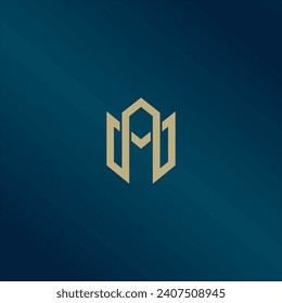 Abstract letter M logotype. Modern logo idea sign. Universal emblem vector icon.