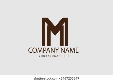 Abstract letter M logotype. Modern logo idea sign. Universal emblem vector icon.