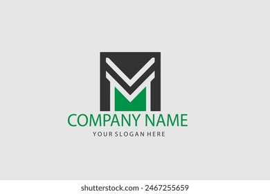 Abstract letter M logotype. Modern logo idea sign. Universal emblem vector icon.