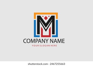 Abstract letter M logotype. Modern logo idea sign. Universal emblem vector icon.