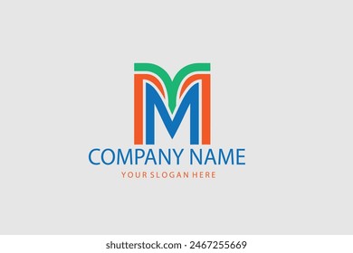 Logotipo de la letra Abstractas M. Signo de idea de logotipo moderno. Icono de Vector de emblema universal.