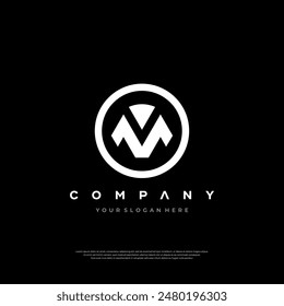 Logotipo de la letra Abstractas M. Logo moderno M idea signo. Icono de Vector de emblema universal Premium design