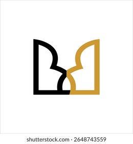 Abstract letter M logotype. Modern logo idea sign. Universal emblem vector icon 