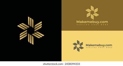 Abstrakter Buchstabe M oder MM Buchstabe Logo Design Vektor in Goldfarbe isoliert auf mehreren Hintergrundfarben. Buchstaben MW oder WM in goldener Farbe für E-Commerce Software Company Logo Inspiration Template