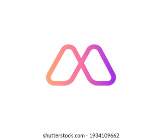 Letra abstracta M concepto de diseño de iconos de logotipo moderno. Plantilla de logotipo de una línea con degradado minimalista creativo aislado en fondo blanco. Ilustración vectorial.
