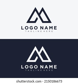 Abstract letter A and M modern logotype icon design concept. Creative minimalist gradient one line logo template isolated on white background. Vector illustrations.