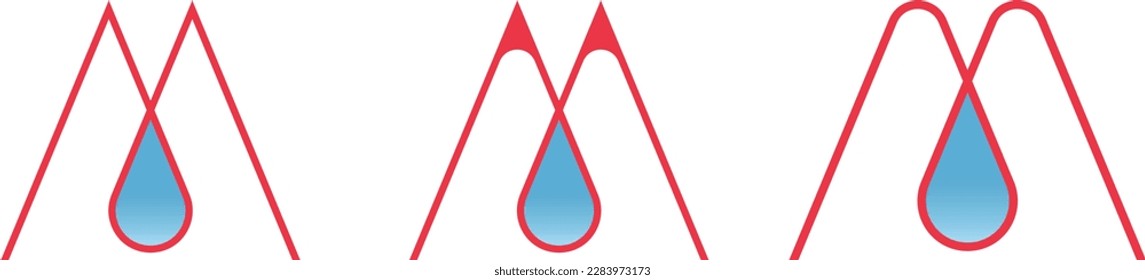 Abstract letter M modern logotype icon design concept. Creative minimalist logo template isolated. Vector illustration 2023 2024 2025