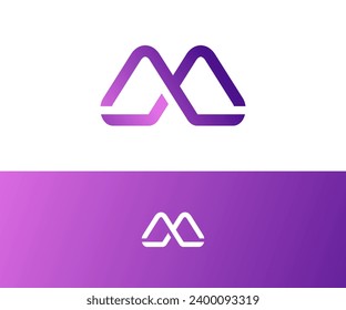 Abstract letter M modern logotype icon design concept.