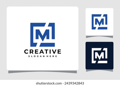 Abstract letter M modern logotype icon design concept