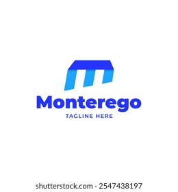 Concepto de diseño de iconos de logotipos modernos de letra Abstractas M.