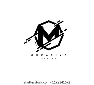 Abstract Letter M Monogram Shape Polygon Logo