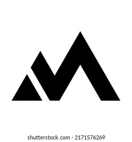 Abstract Letter M with MOUNTAIN  Icon Logo Design Element sign vector illustration creative design symbol