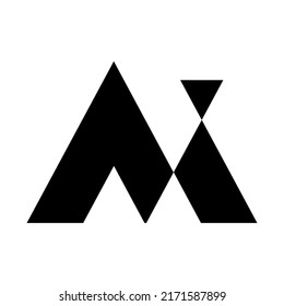  Abstract Letter M with MOUNTAIN Icon Logo Design Element sign vector illustration creative design