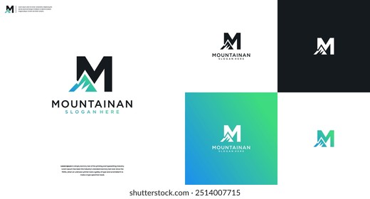 Inspiración Abstractas del diseño del logotipo de la letra M y de la montaña