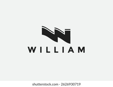 Abstract letter M with mountain peak logo design vector illustration