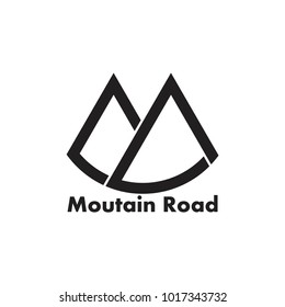 abstract letter m mountain road symbol logo 