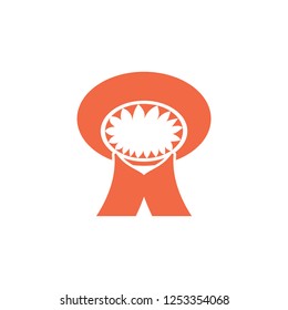 abstract letter m mushroom logo 