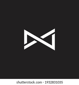 abstract letter m n x simple linked line logo vector