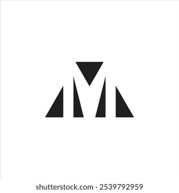 Abstract letter M negative space logo design, modern universal vector icon illustration template