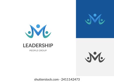 abstract letter m people logo icon design. happy family symbol. community group signs. vector logo template