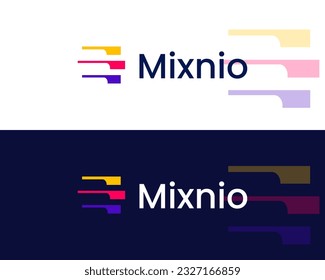 Abstract Letter M Piano Logo Design