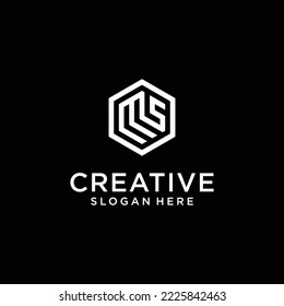 Abstract letter m s Logo Design Template