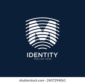 Abstract letter M shield logo design template
